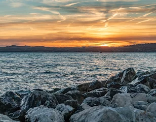 Fotobehang zonsondergang op zee © Bernard