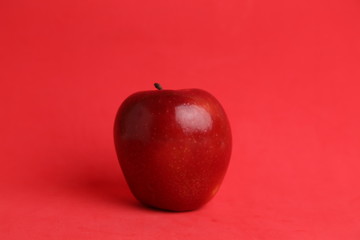 delicious and bright red apple