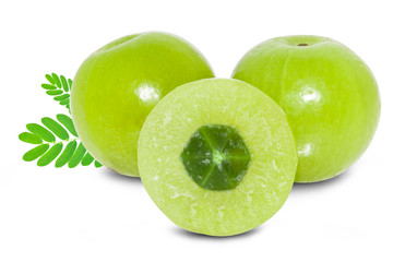 Indian gooseberry isolated on white background