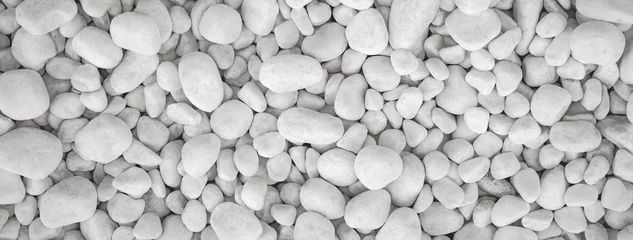 Door stickers Grey White pebbles stone for background.