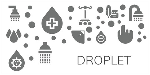 Modern Simple Set of droplet Vector filled Icons