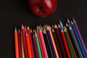 colored wooden pencils to draw