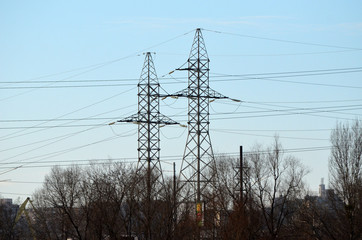 high voltage power line pylon