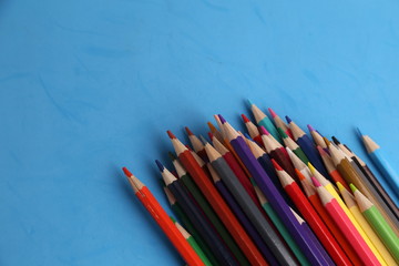 colored wooden pencils to draw