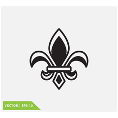 Fleur de lis icon vector logo template © Mas