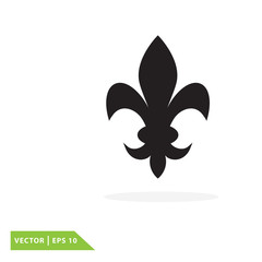 Fleur de lis icon vector logo template - obrazy, fototapety, plakaty