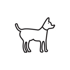 Dog icon flat style illustration