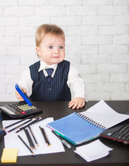 Little businessman boy