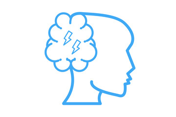 Brain creative idea Brain in light-bulb vector illustration Thin sign of innovation, solution, education icon.