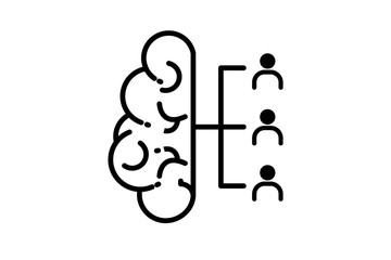 Brain creative idea Brain in light-bulb vector illustration Thin sign of innovation, solution, education icon.