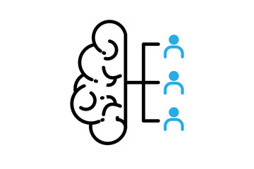 Brain creative idea Brain in light-bulb vector illustration Thin sign of innovation, solution, education icon.