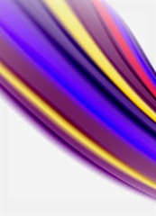 Wave lines abstract background, smooth silk design with rainbow style colors. Liquid fluid color waves. Vector Illustration