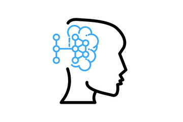 Brain creative idea Brain in light-bulb vector illustration Thin sign of innovation, solution, education icon.