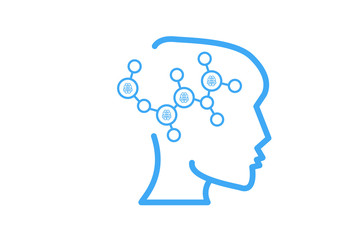 Brain creative idea Brain in light-bulb vector illustration Thin sign of innovation, solution, education icon.