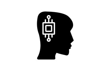 Brain creative idea Brain in light-bulb vector illustration Thin sign of innovation, solution, education icon.