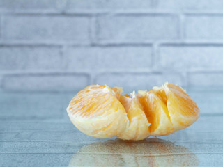 Orange slices on the table