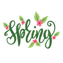 Spring lettering design logo.