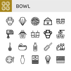 bowl icon set