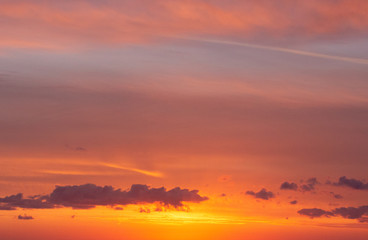 orange morning sky with clouds