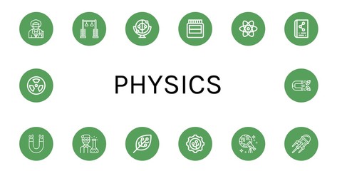 physics simple icons set