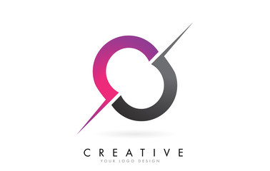 OO O O Letter Logo with Color block Design and Creative Cut.