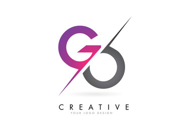 Fototapeta premium GO G O Letter Logo with Color block Design and Creative Cut.