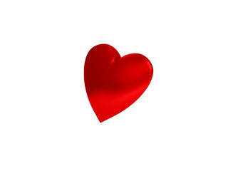 Matte Red Heart isolated on white