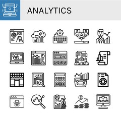 analytics simple icons set