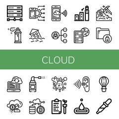 cloud simple icons set