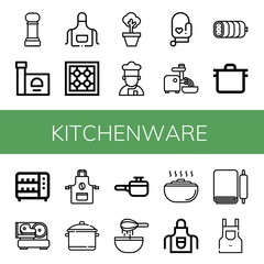 kitchenware icon set