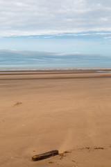 The vast empty beach at Formby in Merseyside