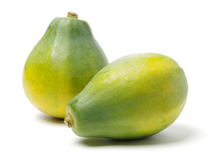 Papaya fruit isolated on a white background