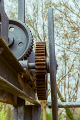 Detail of floodgate mechanism in Canal de Castilla, castile channel, palencia, spain