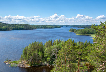 View to the lake from Pisamalahti Hill Fort, Sulkava, Finland