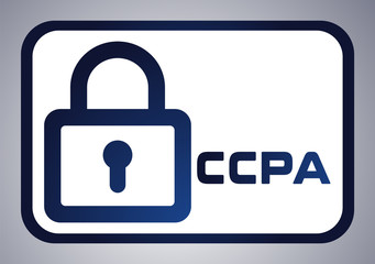 California consumer privacy act or CCPA symbol with lock flat vector icon for apps and websites