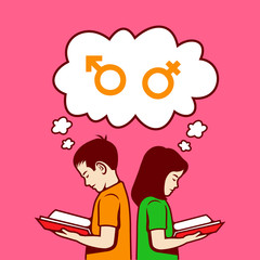 Sex Education For Kids Vector Color Cartoon Illustration - Vector