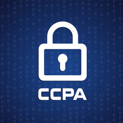 California consumer privacy act or CCPA symbol with lock flat vector icon for apps and websites