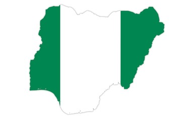 nigeria map on flag wallpaper