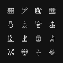 Editable 16 lab icons for web and mobile