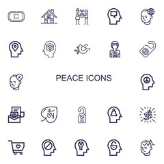 Editable 22 peace icons for web and mobile