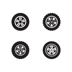set of car wheel vector icon design