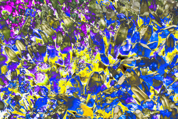 Beautiful abstract pattern of natural raw colorful quartz