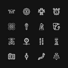 Editable 16 mechanical icons for web and mobile