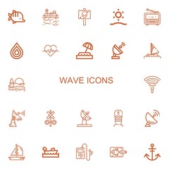 Editable 22 wave icons for web and mobile
