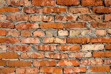 Old red brick masonry. Background for design.
