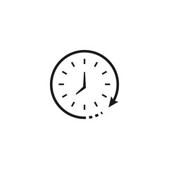 modern illustration with time, arrow isolated icon, watch, time icon, clock icon vector