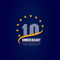 10 Year Anniversary Vector Template Design Illustration