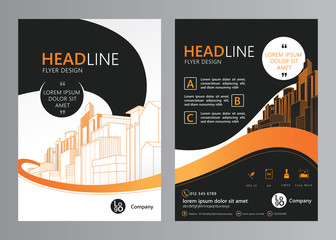 Brochure template design. Concept of architecture and real estate design. Vector illustration