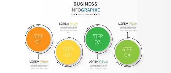 Business infographic element with 4 options, steps, number vector template design