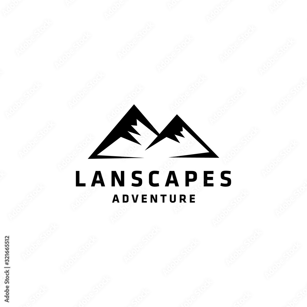 Wall mural Mountain modern landscape Vector logo design